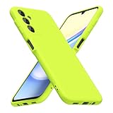 LoeoeL for Samsung Galaxy A15 5G Phone Case Silicone, Fluorescent Neon Lime Green Bright Color Matte TPU, Minimalist Ultra Thin Slim Soft Rubber Gel Cute Case for Women Men, Camera Cover Protection