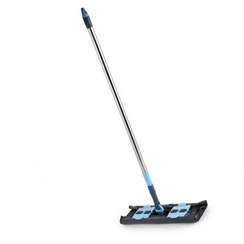 Image of Homeor Multi-Purpose Microfiber Flat Mop with 1 Extra Refill for Dry & Wet Cleaning, 360 Degree Rotating Head and Telescopic Handle, Suitable for Floor, Glass, Ceiling and Walls, 14 Inch, Blue