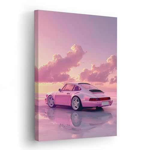Pink Porsche 911 Canvas Wall Art - Luxury Sports Car