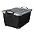 Life Story 6-Pack Plastic Storage Bins with Lids, Black & Gray, 55 Quart - Stackable, Heavy-Duty Tote Containers for Home, Garage or Moving, Secure Snap-Lock Lid & Built-In Handles for Easy Carrying