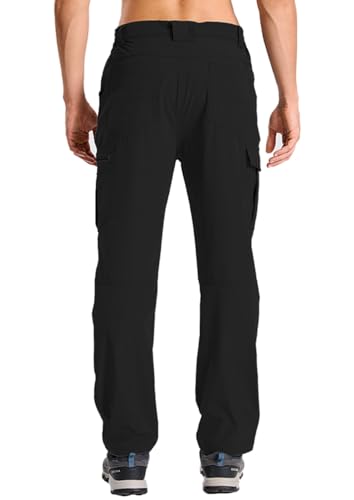 keihTrail Men's Hiking Pants Lightweight Waterproof Cargo Quick Dry Tactical Outdoor Fishing Travel Mountain Work Pants Black XL — view 3