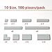 100 Piece Light Gray Building Tiles Bulk Assortment Pack, Tiles Accessories for Building with 10 Size, Compatible with Lego Parts and Pieces