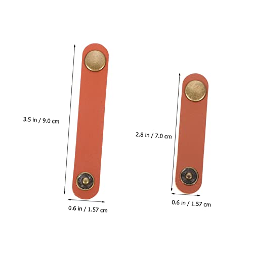 Housoutil 50 piezas Bridas de cuero para gestión de cables Duraderas Organizador de cables de auriculares con hebillas Diseño compacto para cables USB Auriculares y más Khaki Marrón miniatura 3
