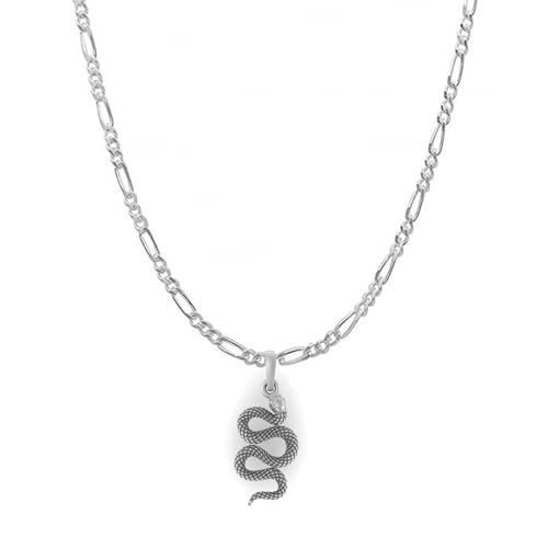 Pendentif serpent argent pur 925 le cadeau idéal avec sa chaîne Figaro