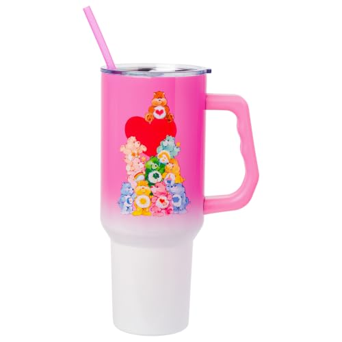 Silver Buffalo Care Bears Watercolor Heart, Stainless Steel Tumbler, 40oz