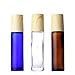 10ml/0.34oz Glass Essential Oil Roll-on Vial Bottles Cosmetic Makeup Perfume Lip Gloss Storage Holder Packing Container Beauty Tool Pack of 3 Clear