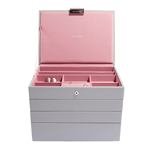 Stackers Jewelry Box | Classic Dove Gray with Rose