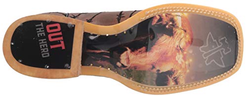 Men's Cowboy Western Boot, Black/Brown, 12 Wide4