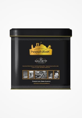 Uzman Harput Dibek Café 250 g – Original turco Dibek Mocha – Aromático y Finamente Molido – Con Cuchara Medidora
