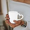 MR.R Sublimation Blanks Dishwasher White Ceramic Coffee Mugs 11oz Blank Ceramic Classic Drinking Cup Mug with Heart Handle for Milk Tea Cola Water, Set of 6 #3