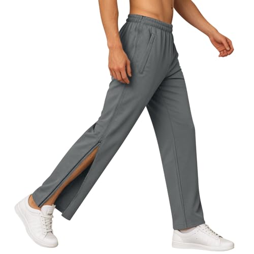 Jogging à zips latéraux homme avec poches pour enfilage rapide et rééducation f425