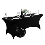 SUPERO Waterproof Spandex Table Cover for 6FT Table Universal Fitted Stretch Tablecloth for Party, B