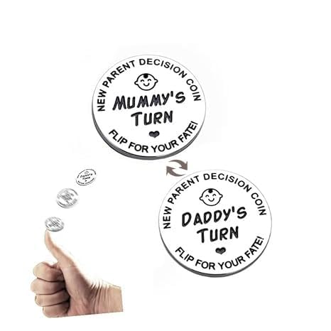 Mom Daddy Funny Decision Coin for Women Men Parent New Baby Gift for First Time Moms Dads Pregnancy Mothers for Moms Dads Mummy to Be Birthday Present
