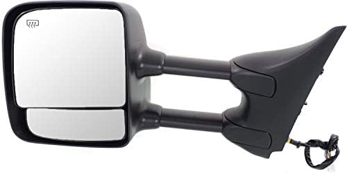 Kool Vue Driver Side Mirror Compatible with 2004-2015 Nissan Titan Manual Folding, Heated, With memory, Chrome, With Blind Spot Glass, Towing, Power Glass, Black base; Extends 4 inches - NI1320204