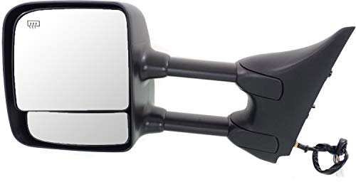 Kool Vue Driver Side Mirror Compatible With 2004-2015 Nissan Titan Manual Folding, Heated, With Memory, Chrome, With Blind Spot Glass, Towing, Power Glass, Black Base; Extends 4 Inches - Ni1320204 #TOP12