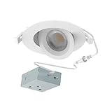 RAB Design Lighting RDL4G 4" LED Gimbal Lights, 12 Watts, 850 Lumens, Dimmable Recessed Light, 360° Rotatable, 0–90° Tilt, 5CCT, ETL CSA, IC Damp Rated (1 Pack)