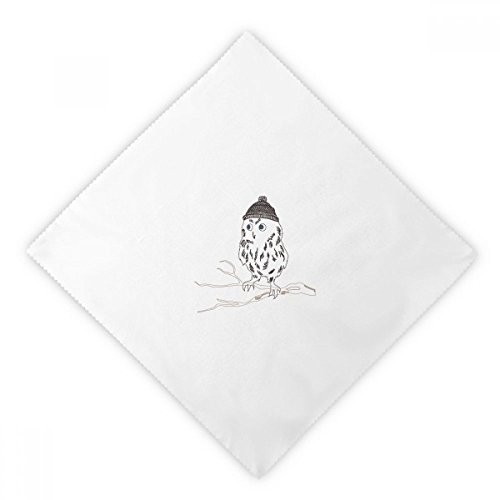 Serviette en tissu hibou DIYthinker 2pcs lot de serviettes de table blanches réutilisables - 2