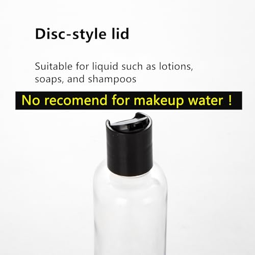 24 Pack 8oz Clear Plastic Empty Bottles, Refillable Travel Containers with Disc Top Flip Caps, Squeezable Shampoo Bottles for Toiletries Liquid Soap, Lotions, Cream, Creams, BPA Free4