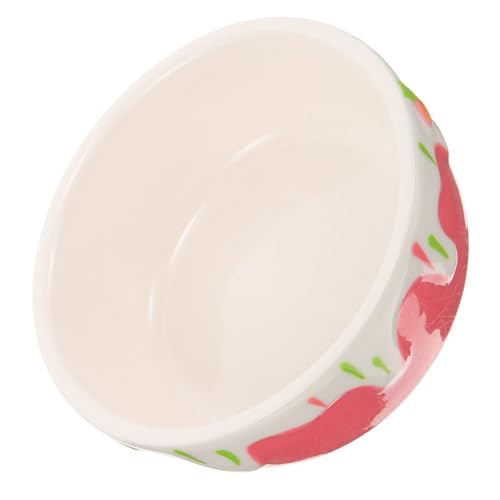 Alasum Hamster Ceramic Food Bowl Small Deepened Non-tip Feeding Dish Pink for Guinea Pig Rabbit Chinchilla Hedgehog Small Animals