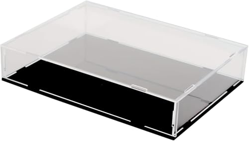 Image of Design Clear Acrylic Box for Book Transparent Rectangular Storage Box Self Assemble Collectible Box Alternative Glass Case for Display (10.6 inch L x 8 inch W x 2.4 inch H)