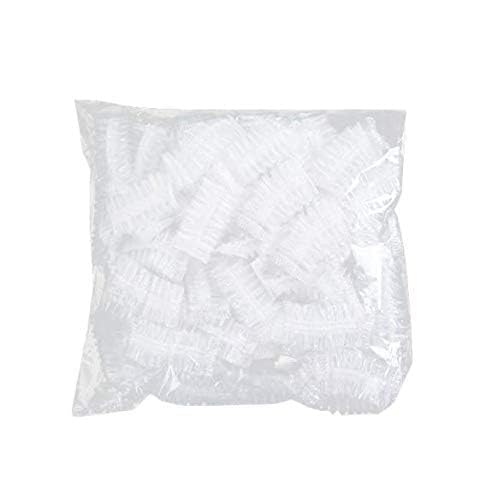 Image of 100 Pcs Waterproof Disposable Ear Cover Caps | Transparent Elastic Ear Protector for Hair Colour Shower Bathing | Salon Home Use | Ear Shield for Piercing Wound Care | Unisex Free Size (Clear)