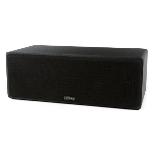 Image of Micca MB42X-C Advanced 2-Way Center Channel Speaker for Home Theater, Black | 4-inch carbon-fiber woofer, silk-dome tweeter and optimized 18dB crossover create clear dialogue and open, dynamic sound.