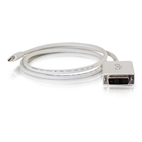 C2G Mini Display Port Adapter, Display Port to DVI, Male to Male, White, 3 Feet (0.91 Meters), Cables to Go 54337