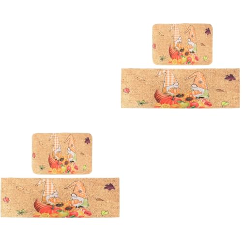 Tapis de cuisine en polyester lavable style Thanksgiving lot de 4 pièces - 2