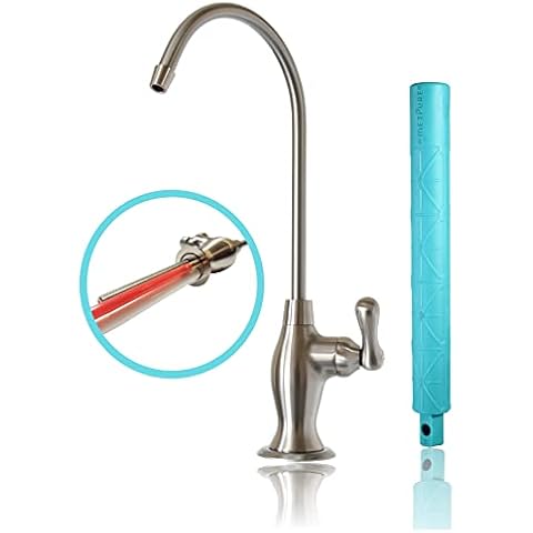 Metpure RO Faucet Reverse Osmosis Drinking Water Air Gap Filtration System Water Dispenser Spout (Brushed Nickel) with Pre-Inserted Tubing and Faucet Wrench RO-FW148 Cover
