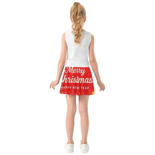 Toddler Tennis Skirts Merry Christmas Red Gold Girls' Shorts Athletic Skorts Cool Pink Teen Cheer 4t4