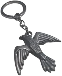 GOT House Stark Inspired Bird 3d Baratheon Targaryen Lannister Stark Tyrell Silver Pendant Keychain, Antique Finish