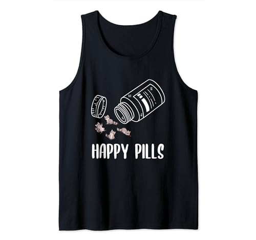 Mapache Animal Lover Gifts Funny Happy Pills Raccoon Camiseta sin Mangas