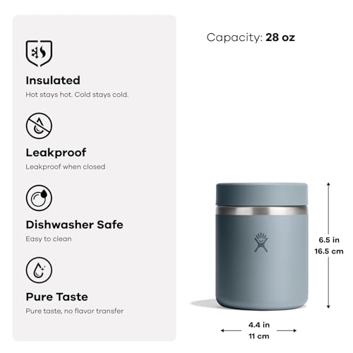 Image of Hydro Flask Food Jar - Insulated Stainless Steel, Snack Travel Container for Hot Food & Soup 28 Oz Capri Blue