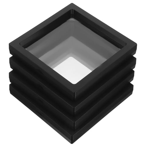 WOFASHPURET Displaying Floating Case Desktop Coin Case Floating Jewelry Display Case 4pcs Set Pe Film Square 14x14cm Black