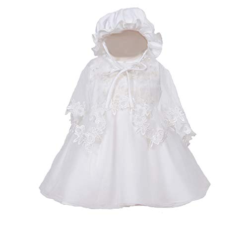 Robe de baptême pour filles avec capot et cape assortis Cinda