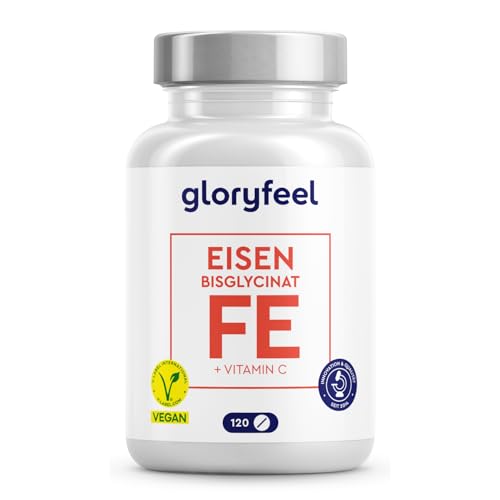 Eisen mit natürlichem Vitamin C (40mg) - Eisenbisglycinat + Acerola (Vitamin C) - Vegane Eisentabletten - Chelat-Form extrem bioverfügbar - 3-Monats-Packung - Gut verträglich & laborgeprüft