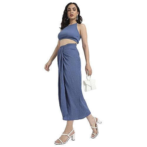 Image of Campus Sutra Women Polyester Solid Pajama Set