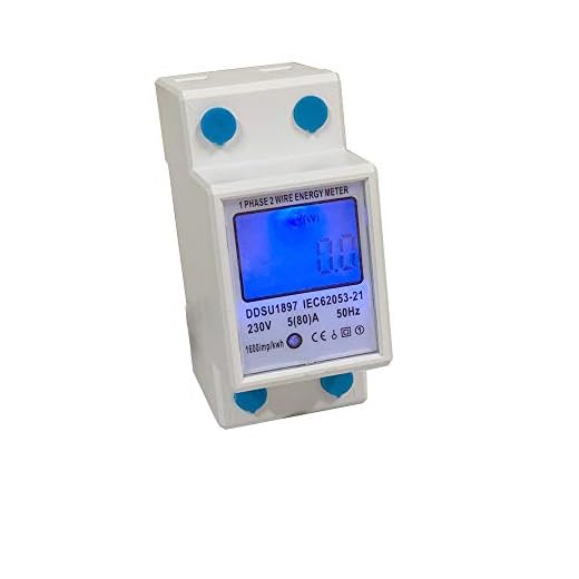 JVJ Energiezähler Einphasiger 1 Phasen Stromzähler Wechselstromzähler Hutschiene LCD Digitale KWh Zähler AC 230V 5(80) A 1-phasiger 2-poliger 2P-DIN-Schienen-Stromzähler