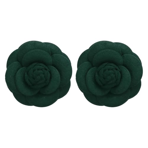 Image of PATIKIL Camellia Fabric Pin, 2 Pcs Flower Brooch Artificial Flowers Brooches for Women Girls Cloth Wedding Party Decor Accessories Jewelry Gift, White