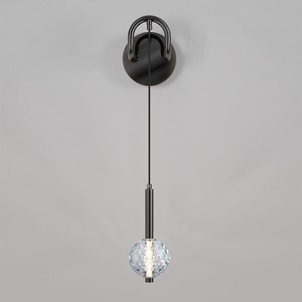 Lámparas colgantes de pared LED negras de cristal de 6W