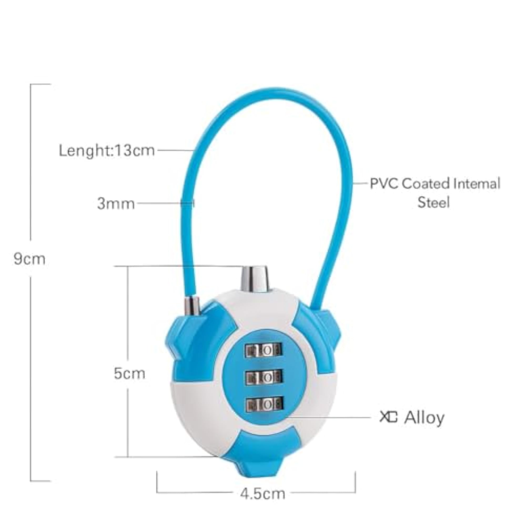 Combination Padlock for Gym Lockers and Luggage
