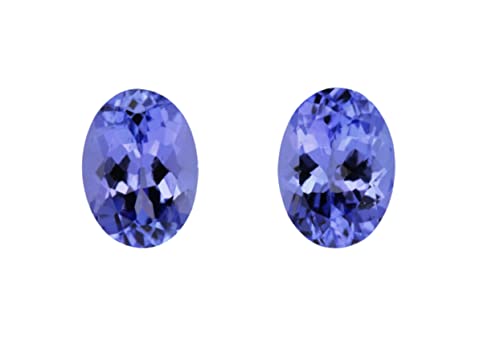 Tanzanite naturelle en paire de 0,88 Carats pour création de boucles d'oreilles