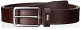 porsche bose vs burmester 100% pelle bovina BOSS Calis-Logo-c_sz35 Cintura, Marrone Scuro, 95 cm Uomo