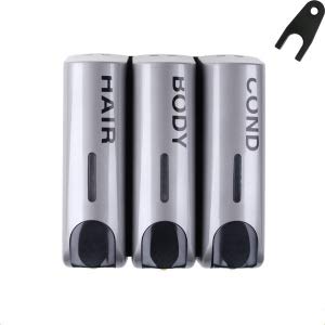6507 Hair & Body & Conditioner - Dispensador de jabón para pared (3 unidades), color gris plateado Cover