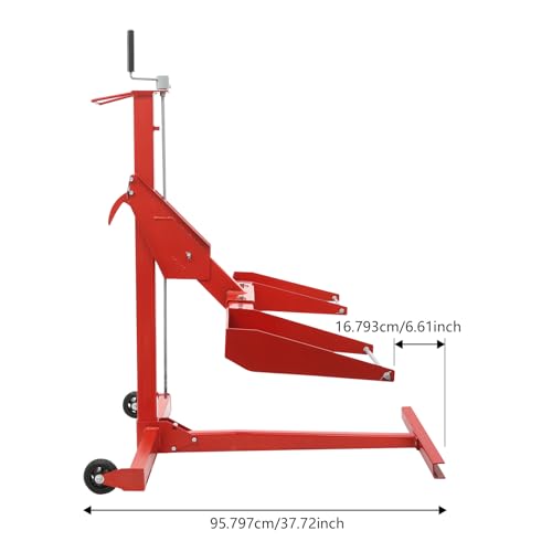 YIYIONCE Lawn Mower Lift 750LBS Capacity Zero Turn Mower Lift Heavy Duty Steel Lawn Mower Lift Jack with 0-24.41" Lift Height Maintenance & Repair Riding Mower Lift for Garden Tractor | US Stock - Thumbnail 3