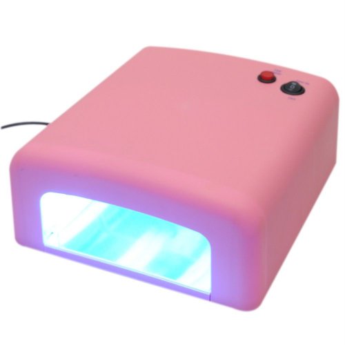 Hieha 36W Pink UV Lamp Gel Polish Curing Nail Art Dryer Timer with 4 x 9W Bulbs