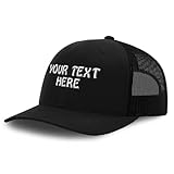 Mesh Trucker Hat Baseball Cap Custom Personalized Text Cotton Dad Hats for Men & Women Snapback Black One Size