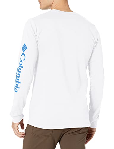Columbia Langarm-T-Shirt für Herren, Outdoor, Angeln, Camping, Wandern, Weiß mit Sturm, L – Ansicht 2