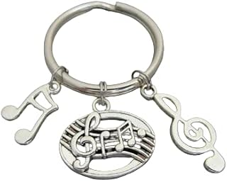 Music Keychain, Treble Clef Key Ring, Music Note Accessories