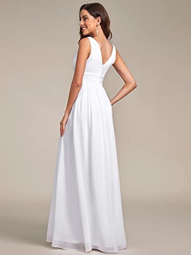 Image of Ever-Pretty Womens Floor Length Semi Formal Wedding Bridal Dress 8 US White